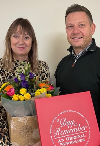 Chritiane Groom with King's Lynn Manager David Grimes